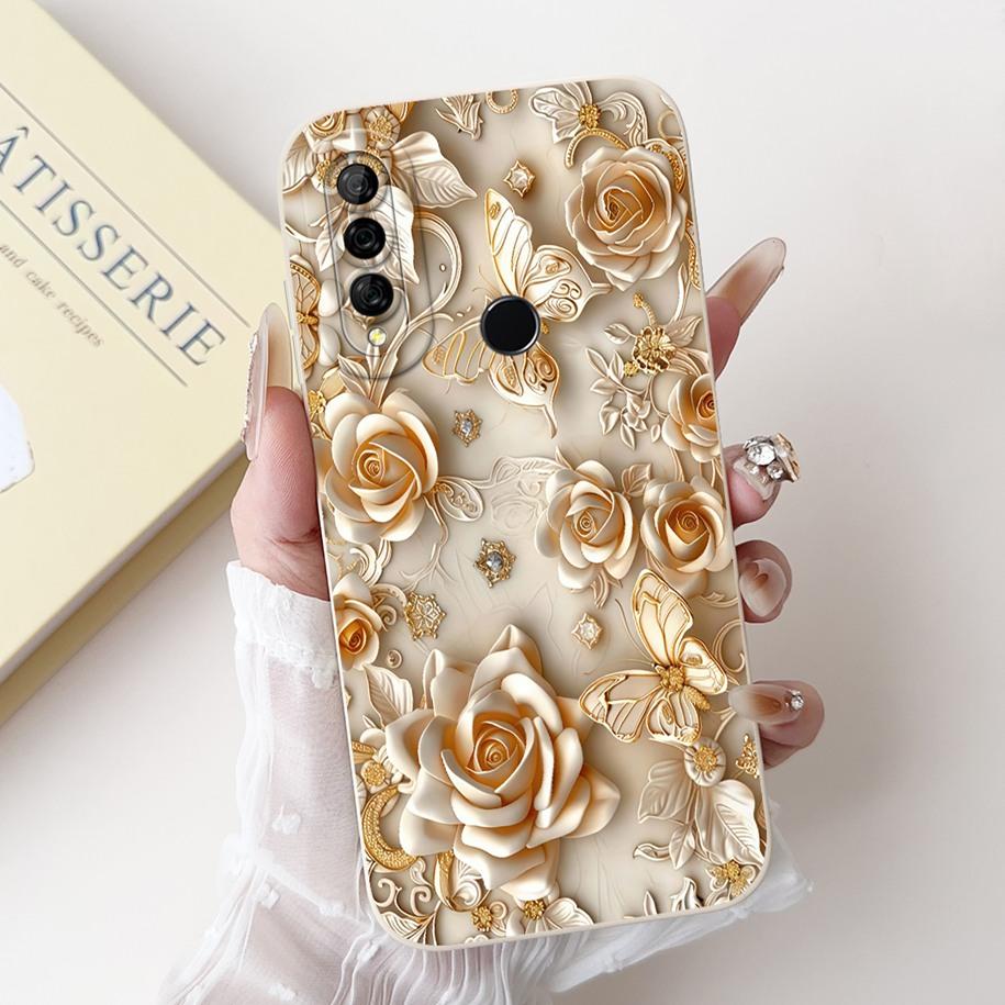 For Huawei Y6p Y 6P Case MED-LX9 Fashion Butterfly Flower Rose Soft Silicone Cover For Huawei Enjoy 20e MLD-AL10 Protective Case