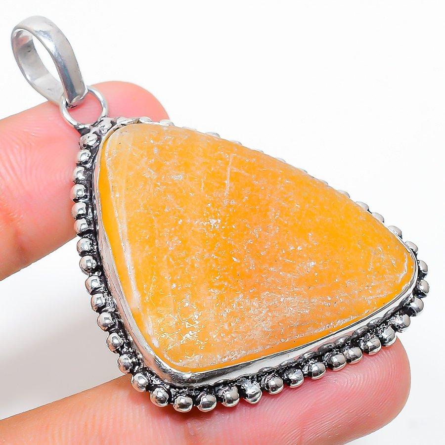 Natural Septerian Noodal Gemstone 925 Sterling Silver Gift Pendant 2.01" L6O08