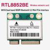Беспроводная сетевая карта WiFi 6 двухдиапазонная 1800 Мбит/с 5G Bluetooth 5.2 Gigabit Mini-PCIe RTL8852BE
