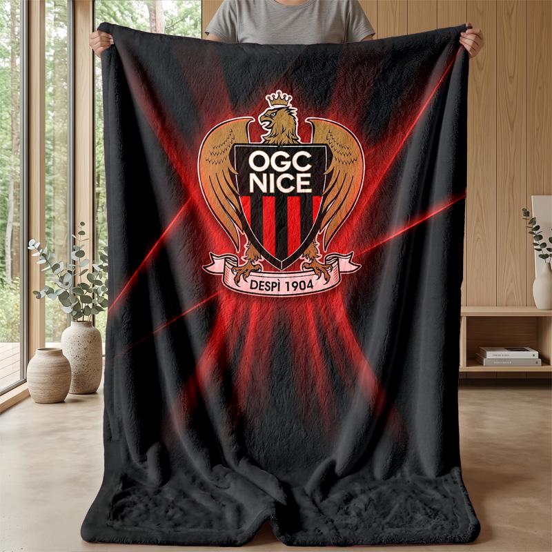 OGC Nice FC Мягкое Фланелевое Флисовое Одеяло Легкое Уютное Теплое Плед для Дивана Кровати Домашнего Декора