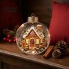 Decorative Acrylic Christmas Ornaments Tree Crystal Ball Pendant with LED Light, Built-in Christmas-themed Theme Hanging Charms Pattern Design,