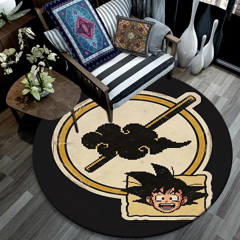 Goku pattern round rug,Carpet Rug for Living Room Bedroom Playroom ,Non-slip Floor Mat,Holiday Gifts and Birthday Gifts.