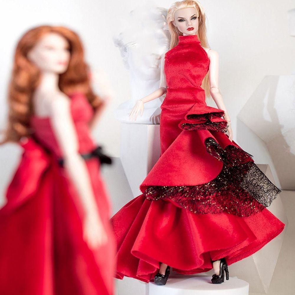 Red Lace Wedding Dresses Luxury Party Clothes  For 30cm Supermodel Doll/for 1/6 BJD Dolls