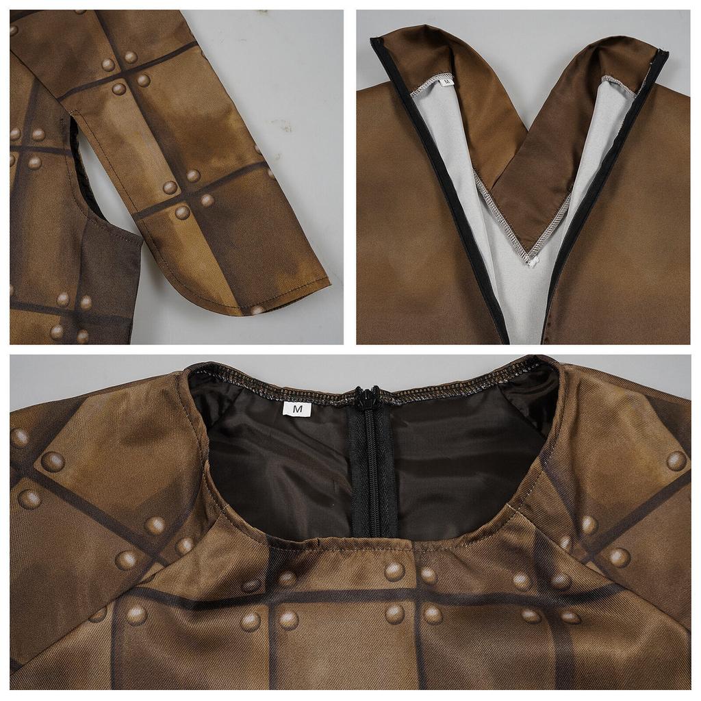 Терракотовые воины и лошади Косплей Костюм Цинь Ши Хуан Древняя армия Одежда для ролевых игр Жилет Брюки с маской Хэллоуинская вечеринка