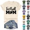 ФУТБОЛЬНАЯ МАМА, ПОЖАЛУЙСТА, КРИЧИТЕ, МАМА, САМАЯ БОЛЬШАЯ ФАНАТКА, женская повседневная модная футболка с коротким рукавом и круглым вырезом в стиле регби