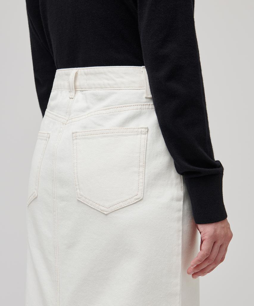 Musinsa Standard Woman Women'S Denim Midi Skirt [Cream]