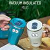 Tyeso 500ML Thermoses Insulated Coffee with Handle Portable Thermal Travel Mug for Hot Cold Drinks Outdoor Vacuum Office Home with Eye Sticker
