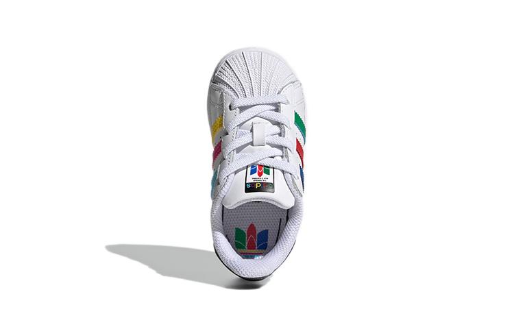 adidas Оригиналы SUPERSTAR Устойчивые к истиранию Низкие кроссовки для малышей Белые Для младенцев и малышей FW5240