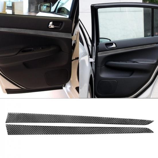 2Pcs Carbon Fiber Rear Door Panel Cover Trim For Infiniti G37 Sedan 2010-2013
