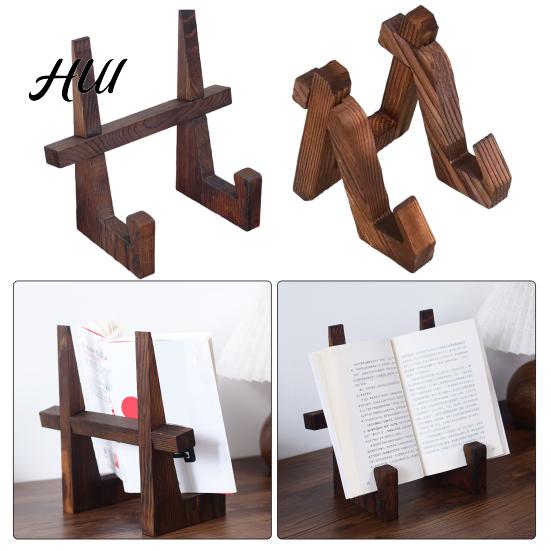 Solid Wood Book Holder Wooden Stand for Reading, Adjustable Tablet Cookbook Holder, Photo Frame Foldable Desktop Display Rack Music Records Art Print