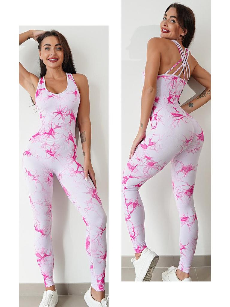 Женский дышащий комбинезон в европейском и американском стиле для занятий йогой и фитнесом на весну и осень.