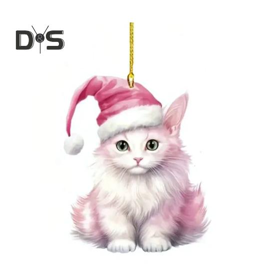 Подвеска в виде кошки, подвесное украшение для автомобиля, реалистичное животное, кошка, зеркало заднего вида, подвесной декор, акриловый автомобильный шарм, подарок на вечеринку и фестиваль для автолюбителей