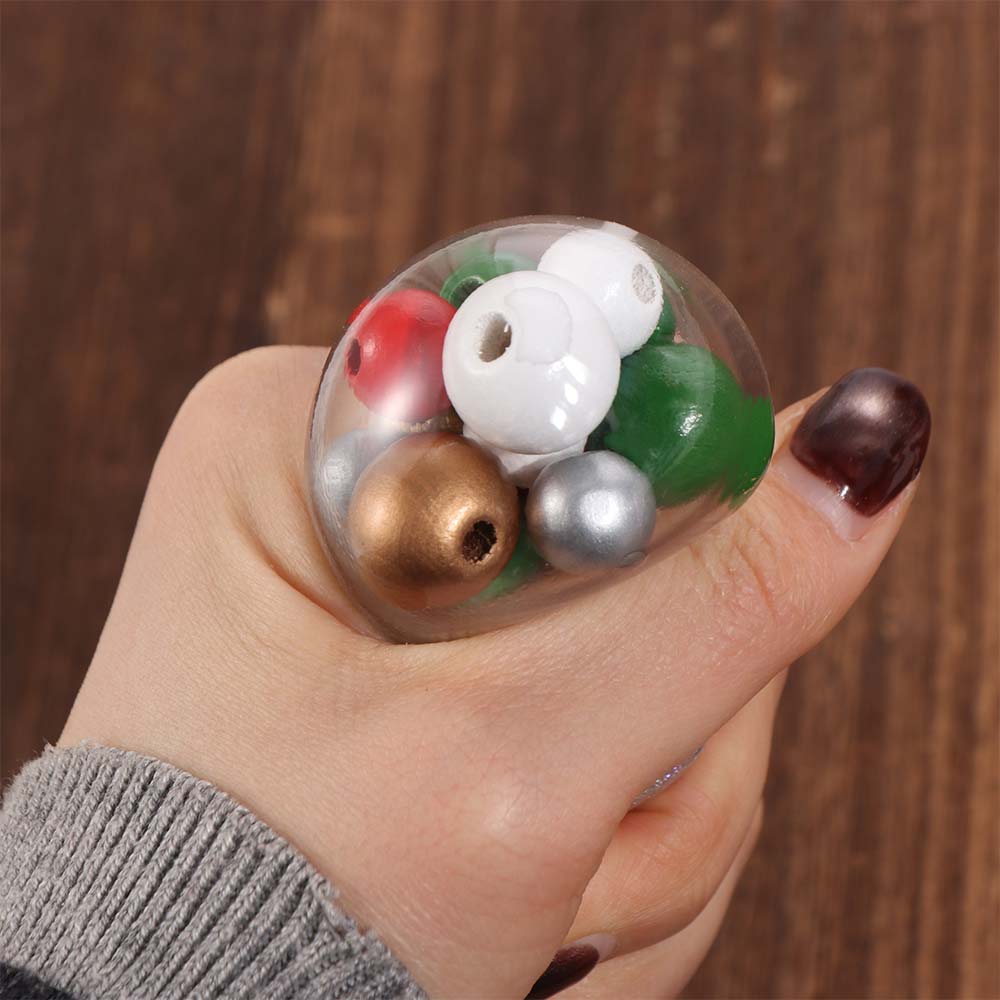 Slow Rebound Cartoon Fidget Toy TPR Noisy Ball Pinch Toy Cute Christmas Squeeze Toys Children