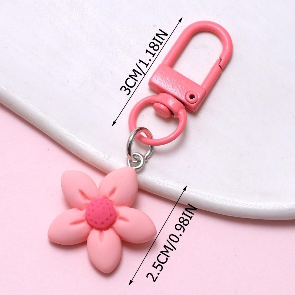 New Resin Flower Keychain Colorful Floral Keychains Bag Pendant Backpack Hanging Decoration
