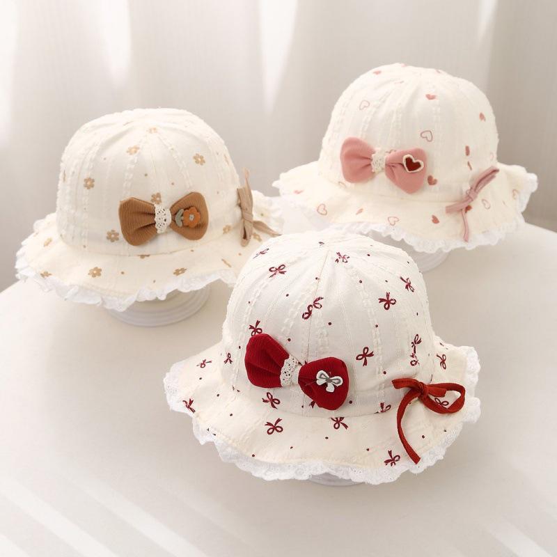 Весенняя детская шляпа для защиты от солнца с бантом - Милый корейский стиль