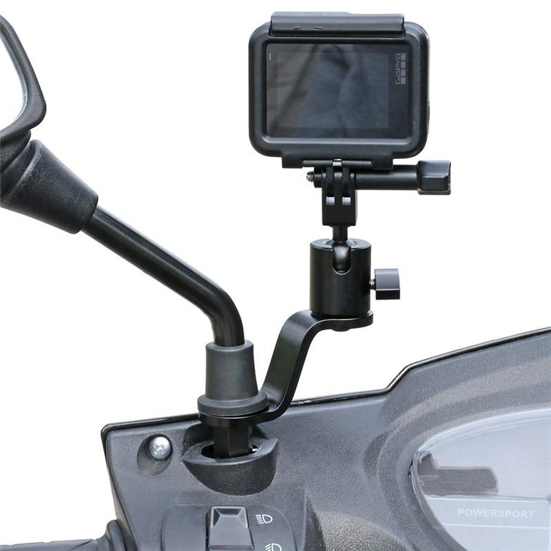 Алюминиевый кронштейн для крепления зеркала заднего вида на мотоцикле для GoPro12 11 10 9 8 APEMAN AKASO DJI Osmo Action 3 4 Insta360 X3 GO 3