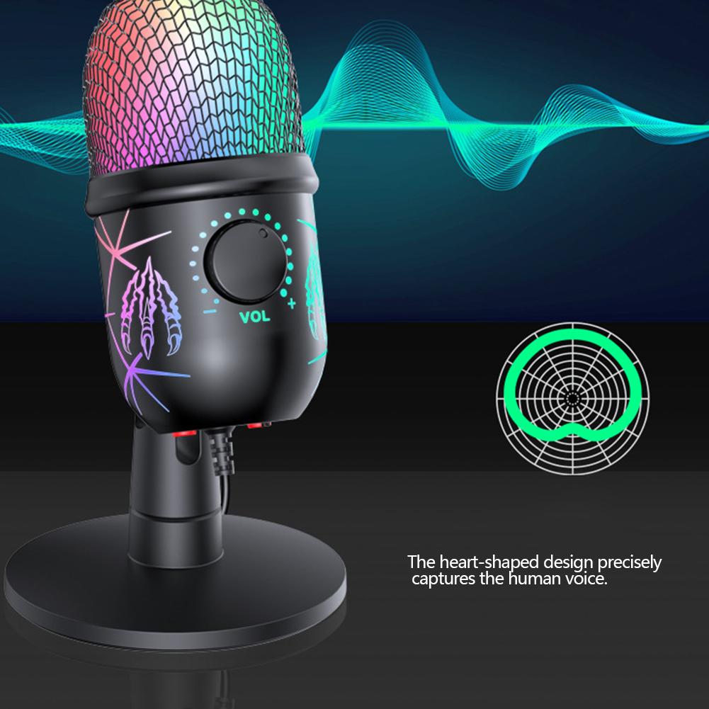 USB-микрофон для прямых трансляций, караоке V5, шумоподавление, игровой конденсаторный микрофон с подставкой для телефона
