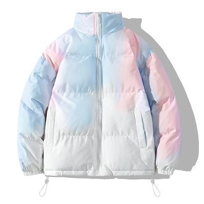 Зимнее градиентное утолщенное пальто с хлопковой подкладкой для мужчин, любители ветра в Гонконге, теплая куртка с хлопковой подкладкой, повседневное свободное пальто