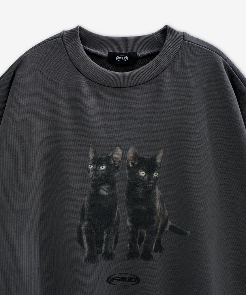 Свитшот с графическим рисунком кошки Epeueidi Sweetie (Древесный уголь)