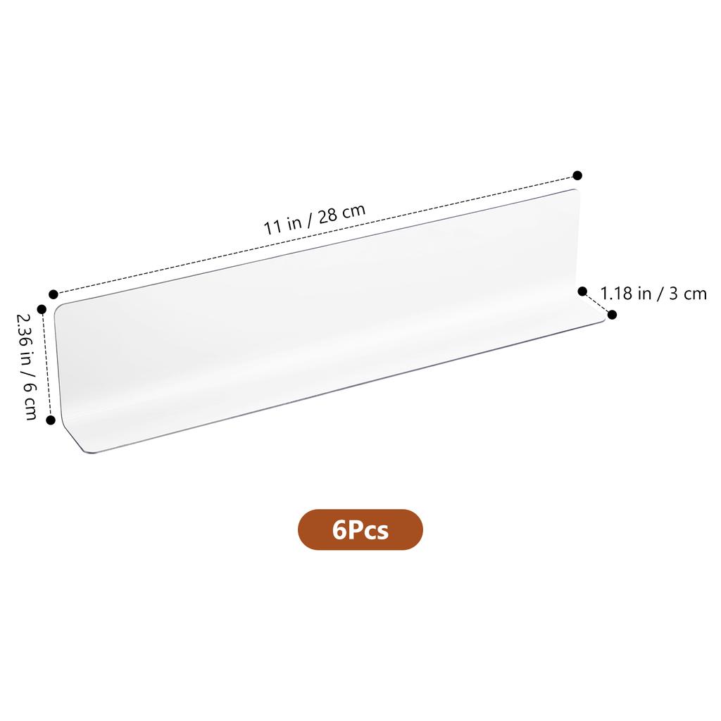 6pcs L-Shaped Shelf Dividers Clear Plastic Supermarket Blocker For Closet Organization Rack Divider Cabinet Spacer 20Cm
