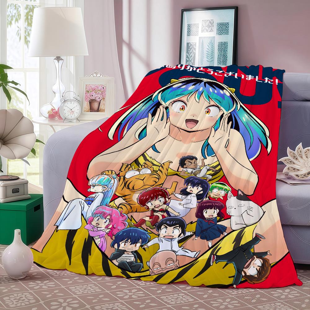Мультяжный плед Urusei Yatsura Мягкий и приятный к коже Для дивана, кровати, сна Покрывало Всесезонное одеяло