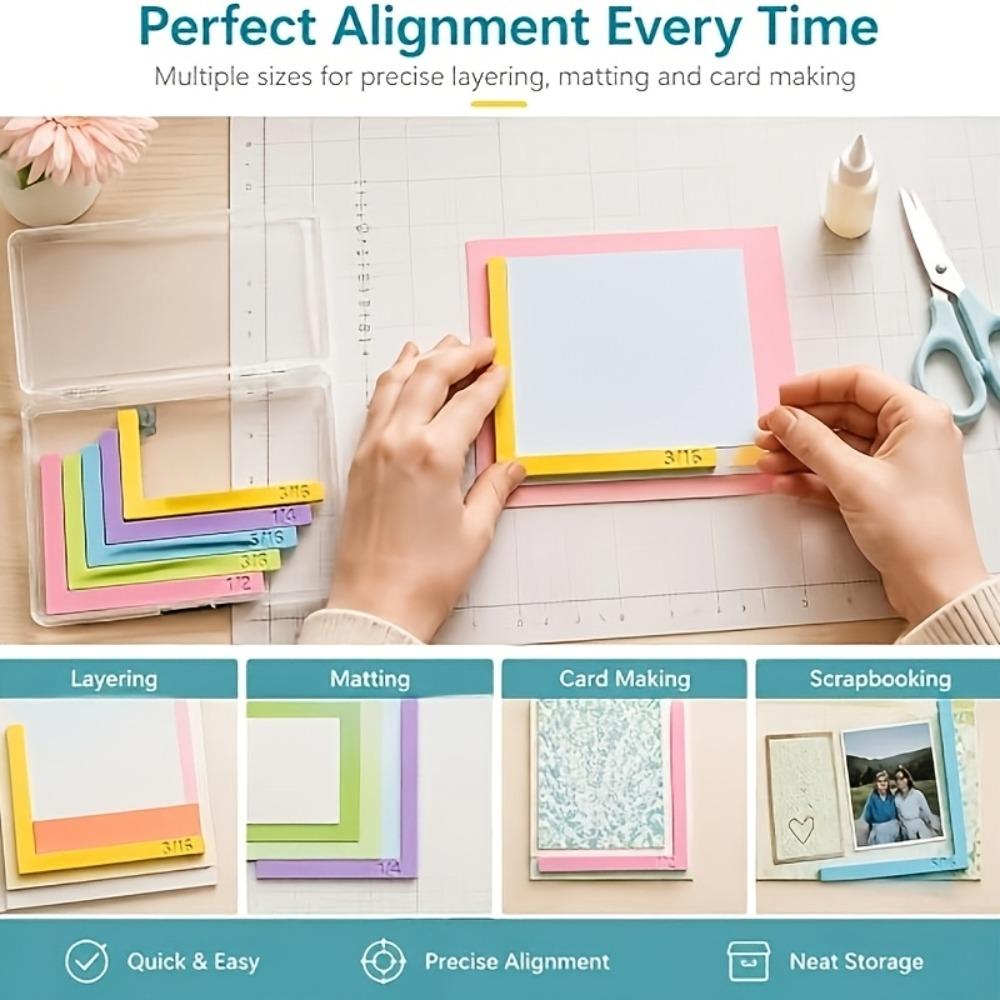 5/7pcs Precision Layering Precision Alignment Rulers Color-coded Spacing Locator Tools Card Making