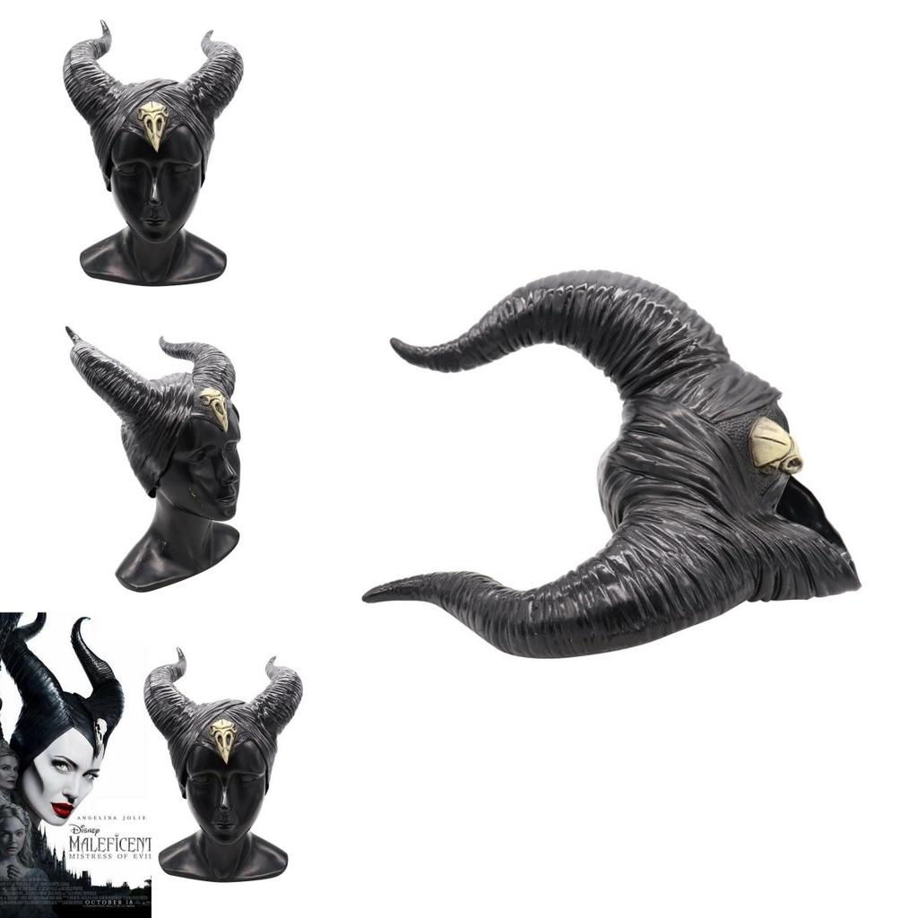 Завораживающая маска на голову с рогами Малефисенты 2019 года, идеально подходящая для Хэллоуина и косплея