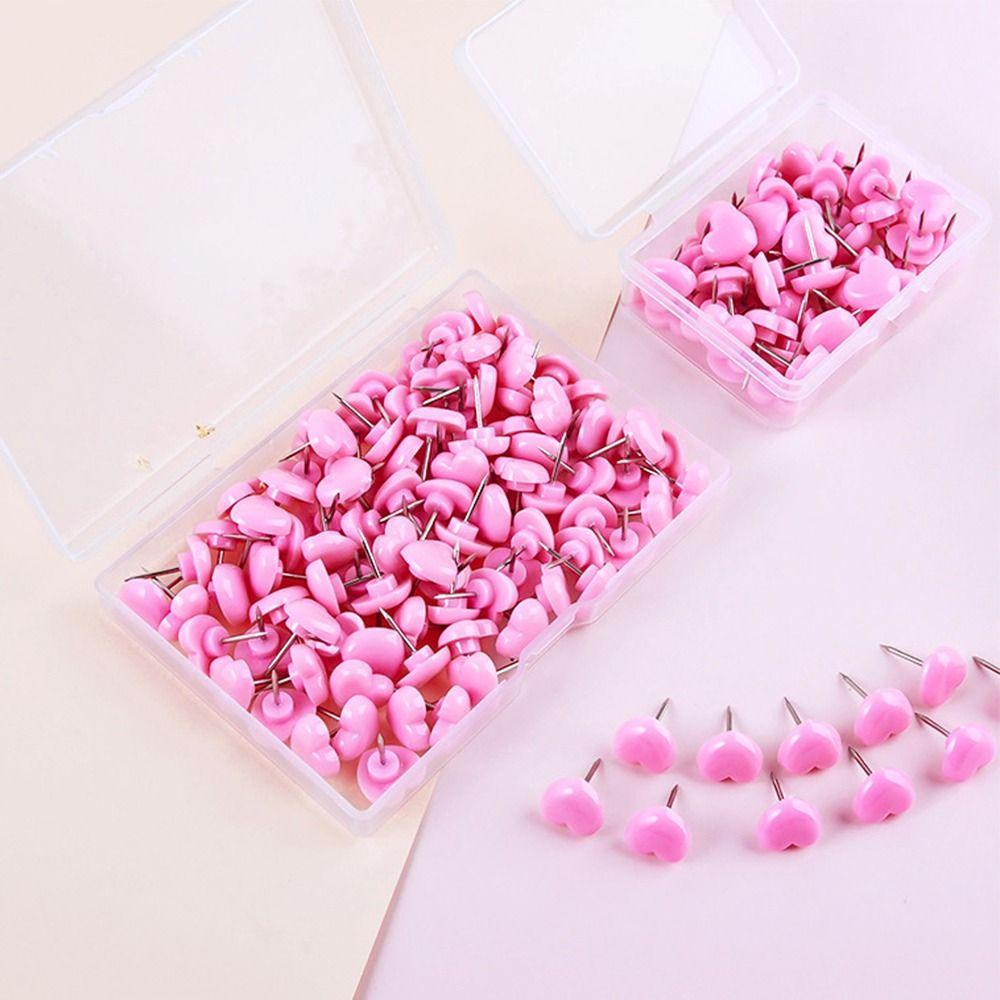 100 шт. Розовые Красные Кнопки-гвоздики Сердечки Любви Многоразовые Канцелярские товары
