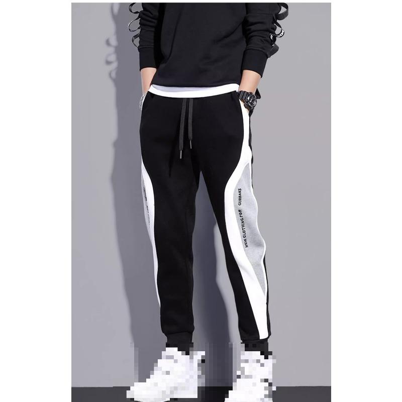 Men's Sports Pants Spring Autumn Male Loose Fitting Leggings Patchwork Running Training Casual Pants Fashion Outfit Trousers
