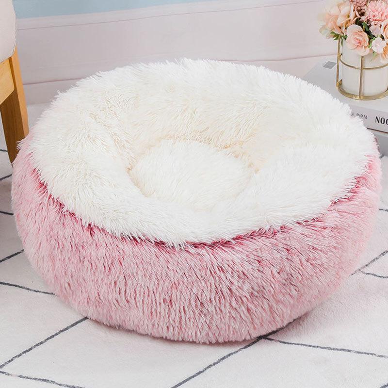 Donut Dog Bed для средних собак Мягкая кровать Домашние животные Круглые аксессуары Маленькая корзина Диван Корзины Для домашних животных Большие подушки Принадлежности для щенков Коврик для кошек