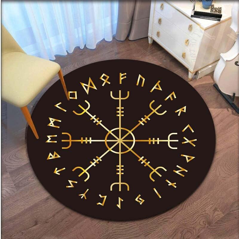 Коврик с рисунком викингов, круглый напольный коврик, ковер для гостиной, ковер для ванной комнаты, кухонный коврик, кухонный коврик, Tapetes
