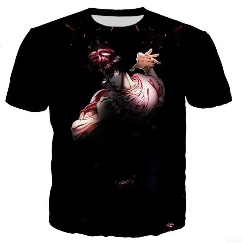 Anime 3D Muscle Printing Street Wear Men's Fashion Trend Street Round Neck T-shirt