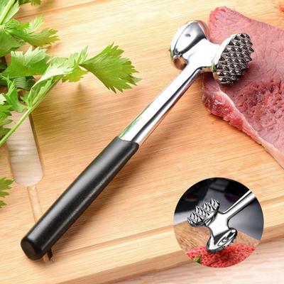 Молоток для размягчения мяса, полированный, с противоскользящей тяжелой двусторонней зеркальной ручкой, удобная ручка, инструмент для отбивания мяса