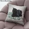Lotus Leaf Black Cat Print Throw Pillow Covers Pattern Cushion Cover Suitable For Sofa Bedroom Car Pillow Cover
