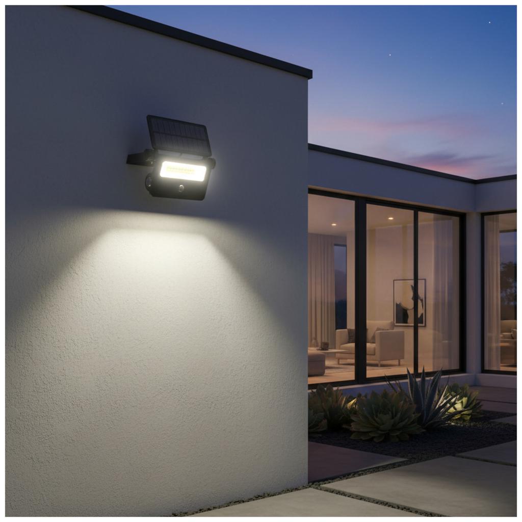 LED solar floodlight G2 20W 3CCT IP54 with motion and twilight sensor