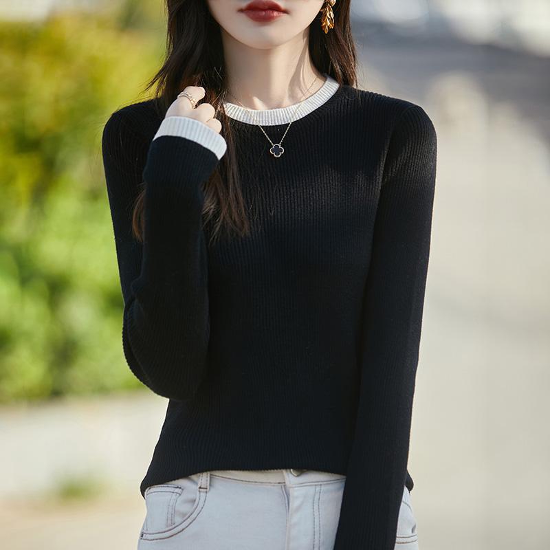 Women's Wool Sweater Qinghe Cashmere 50% Silk 50% Wool Autumn and Winter Wool Pullover Soft and Warm