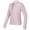 Официальная женская вязаная рубашка поло с длинным рукавом 2024 Весна Новый цветной блок Гольф Спортивный топ Женские топы Светло-туманно-розовый A11W415206F-PK