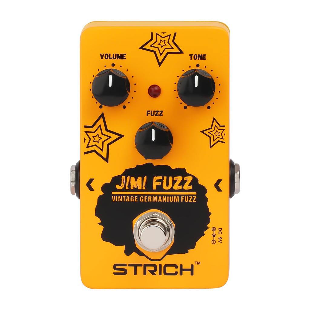 STRICH Jimi Fuzz Guitar Compact Electric Guitar Mini Classic and Gain True Bypass for Electric Orange Pedal, Fuzz, Sound, Volume, Tone, Controls,