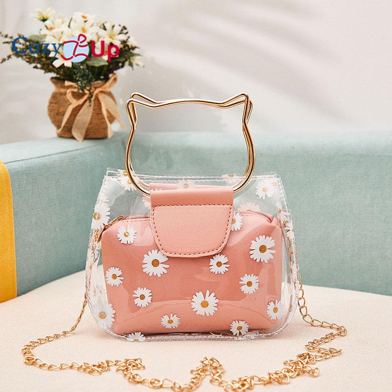 Прозрачная желеобразная сумка Cozy Up Daisy для матери и ребенка, ручная женская сумка на одно плечо с диагональной перекладиной