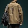 American Retro Denim Jacket Men's Spring and Autumn New Japanese Trendy Brand Loose Khaki Casual Tooling Jacket