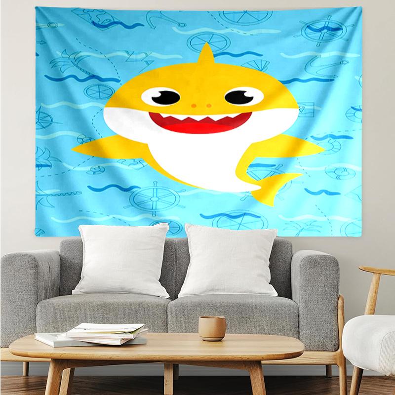 B-Baby Shark Tapestry for Bedroom Aesthetic Classroom Tapestries Wall Hanging for Living Room Dorm Office,Ideal Creative Gift