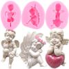 3D Heart Angel Baby Wings Silicone Mould Cupcake Topper Fondant Molds DIY Wedding Cake Decorating Tools Chocolate Gumpaste Moulds