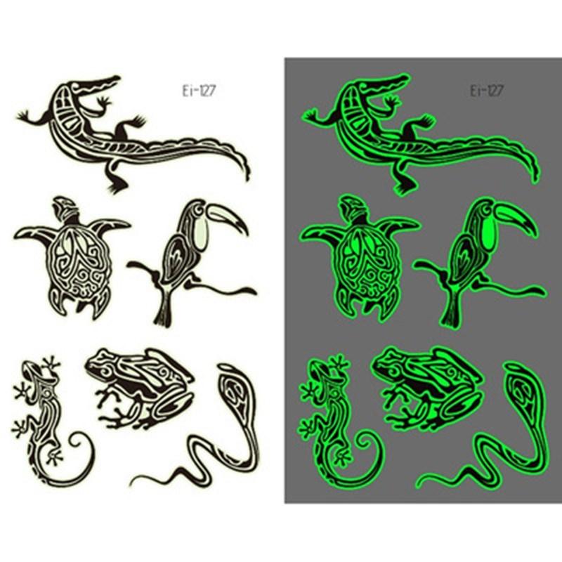 Tattoo Sticker TotemSymbol Flame Stars Moon Flash Luminous Tattoos Wolf Body Art Arm Waterproof Temporary Fake Tatoo Women Men