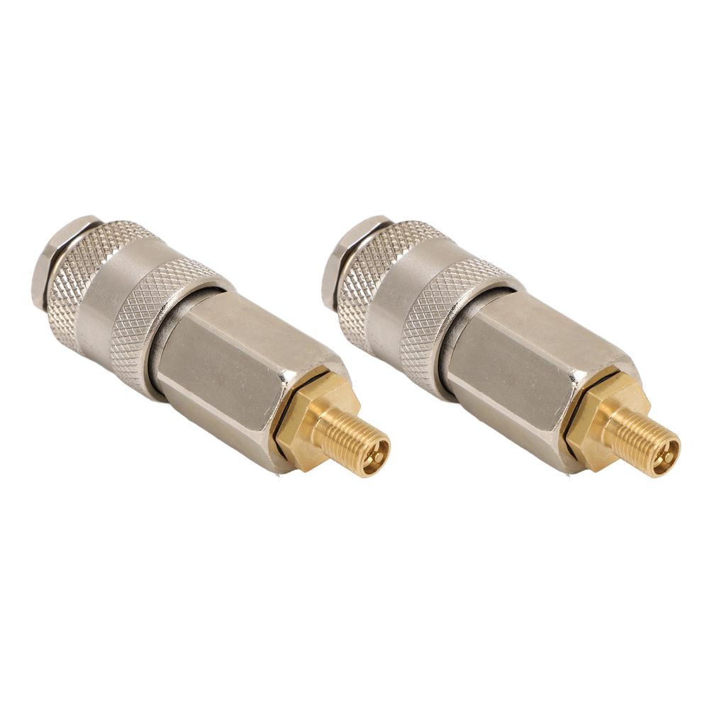 2 Pack Portable Air Compressor Adapters Heavy Duty Steel Male Thread To US Valve 3 In 1 Quick Connector Coupler for