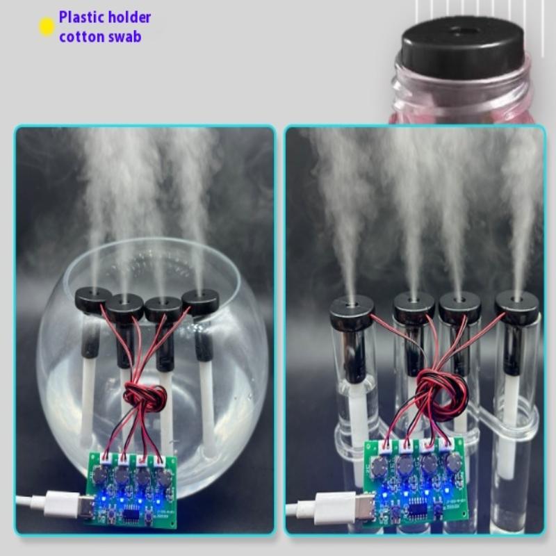 Четырехструйный увлажнитель воздуха Type-C USB мини-увлажнитель воздуха DIY-наборы Генератор тумана и плата драйвера Атомайзерный диск со стойкой