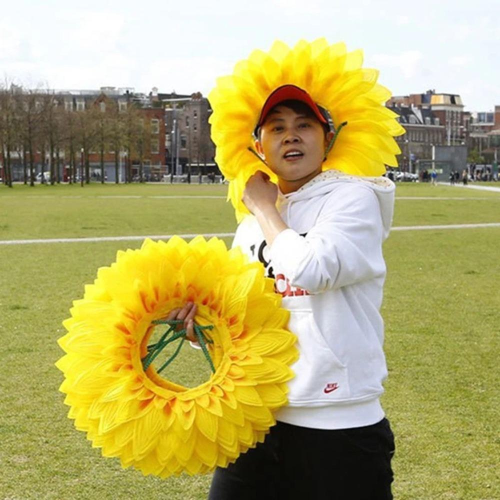 Yellow Sunflower Headgear Sunflower Hat Hood  For Dance Party Festival Games Kids Teens Adults