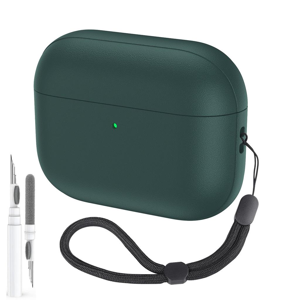 Для AirPods Pro 3 Чехол Текстура кожи Полная защита корпуса Для Airpods Pro 3-го поколения Чехол-накладка со шнурком и набором для чистки