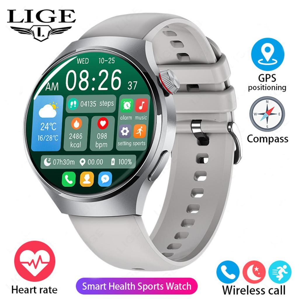 LIGE GT4 Original Smart Watch HD Full Touch Screen Multi-function Bluetooth Call Health Monitoring Sports Fitness Smart Bracelet Waterproof Men Watch