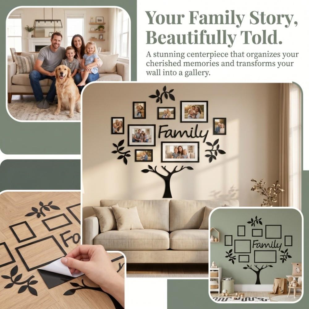 8 Frames Wall Sticker 46.1x46.9 in Wall Decor Sticker Family Tree Wall Sticker  Home Decoration