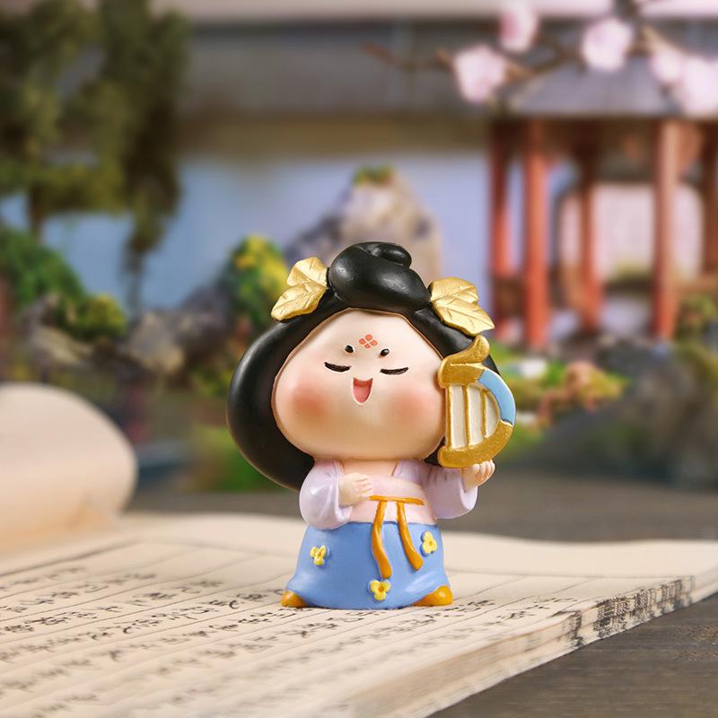 Креативный держатель для телефона в стиле династии Тан: Изысканный орнамент из смолы